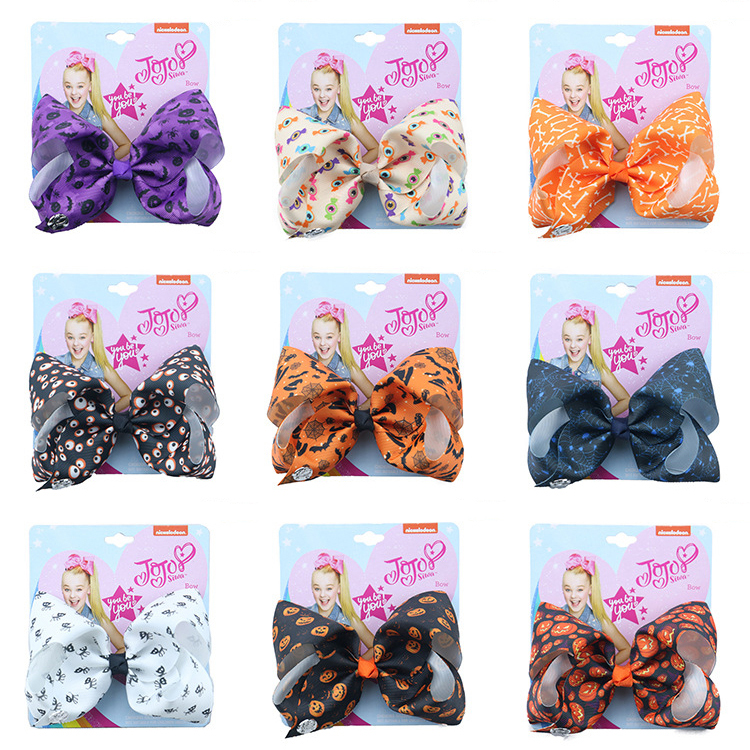 

Halloween Styles Jojo Siwa Bows With Clip hair accessories for girls 18 Colors jojo siwa hair clips bows 5 Inch Hair Bow SS352, Mixed colors