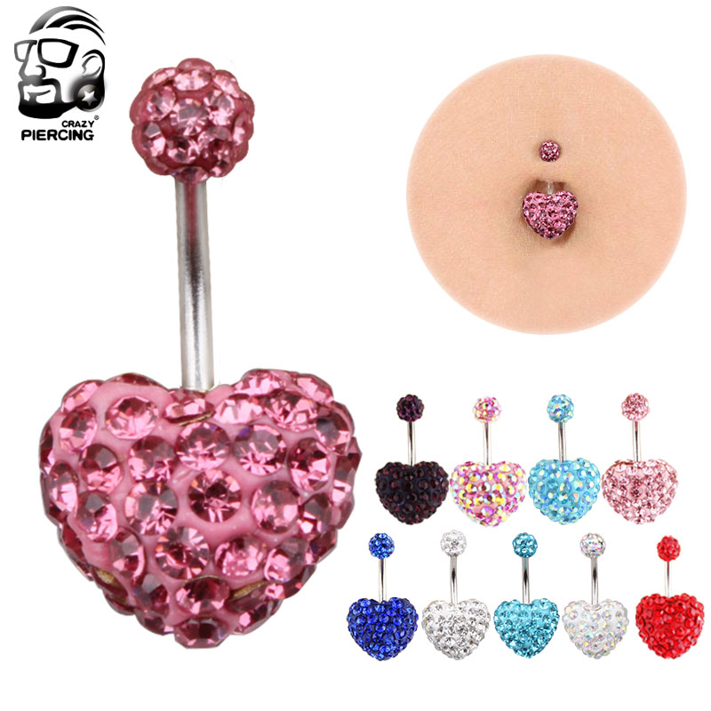 Strawberry Crystal Ferido Jeweled Navel Belly Ring