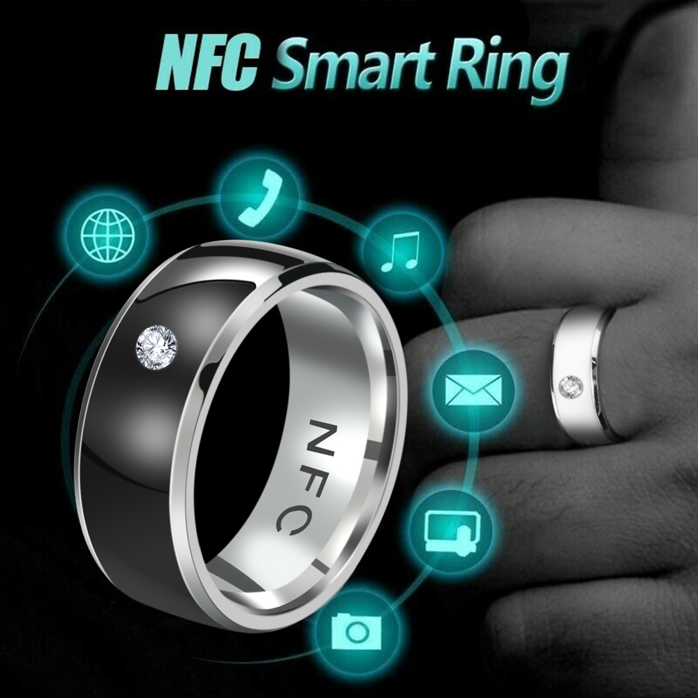 

NFC Multifunctional Finger Ring Intelligent Wearable Connect Android Phone Equipment Waterproof Smart Technology Ring, Silver