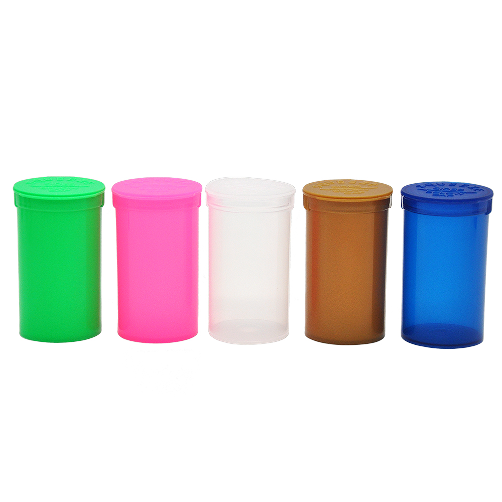 

New 19 Dram Squeeze Pop Top Bottle Dry Herb Box Pill Box Case Herb Containers Airtight Storage Case Smoking Tobacco Pipes Stash Jar