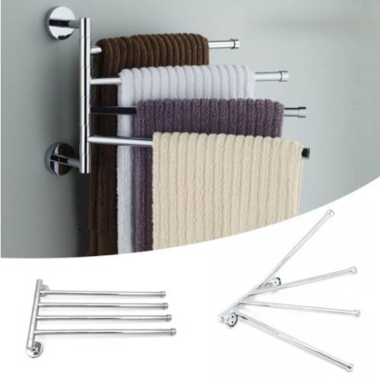 

2019 Sales Free shipping Towel Bar Rotating Bathroom Kitchen Wall-mounted Towel Polished Rack Holder