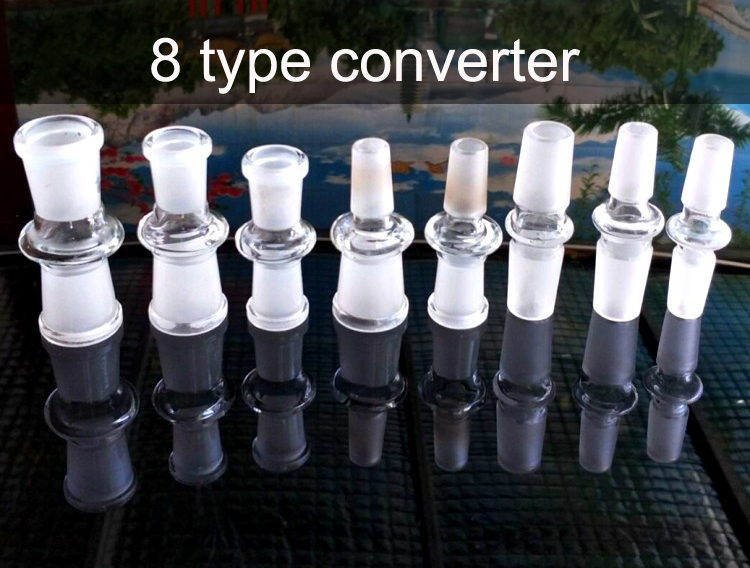 

14mm 18mm Glass Slide Converter 8 Type Male To Female Converts Thick Glass Adapter Standard for Water Pipe Oil Rig VT0156