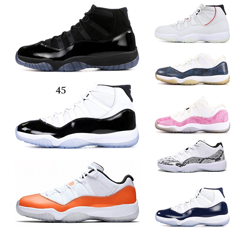 

With box 11 11s Mens Basketball Shoes Concord 45 Snakeskin - Pink University Red Orange Trance Olive Barons Shoes Sport Trainers Sneakers, Orange trance 40-47