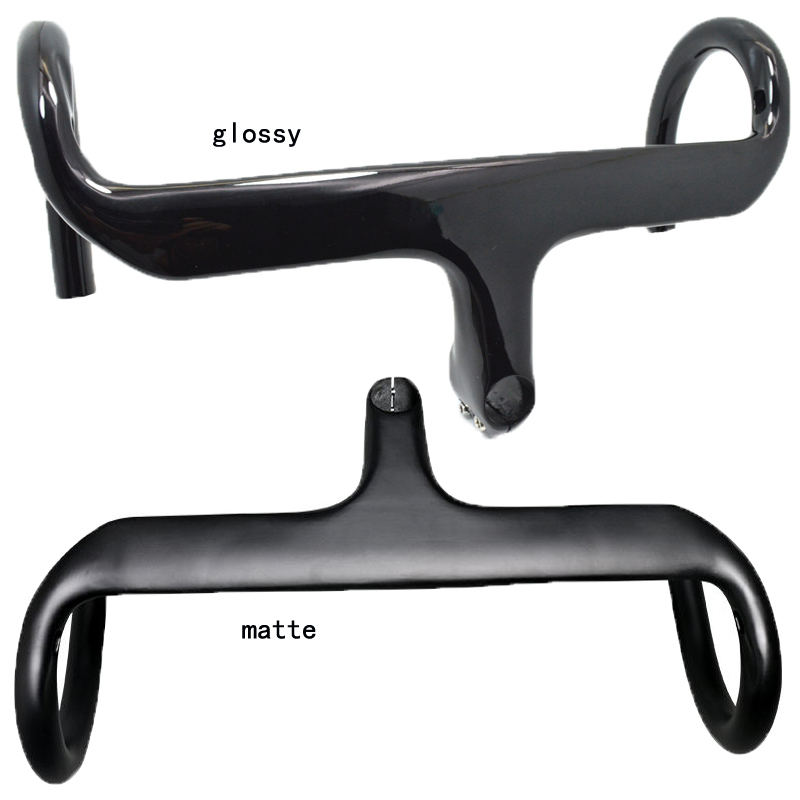 

New Full Carbon Fibre Bicycle Road Handlebar Integrated Bike Handlebar Stem Bent Bar UD Matte Gloss Balck Cycling Parts