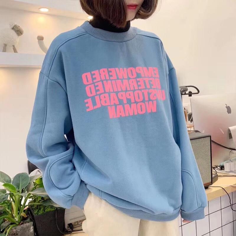 

2020 Sweatshirt Letter O-Neck Sweatshirt Women, Blue