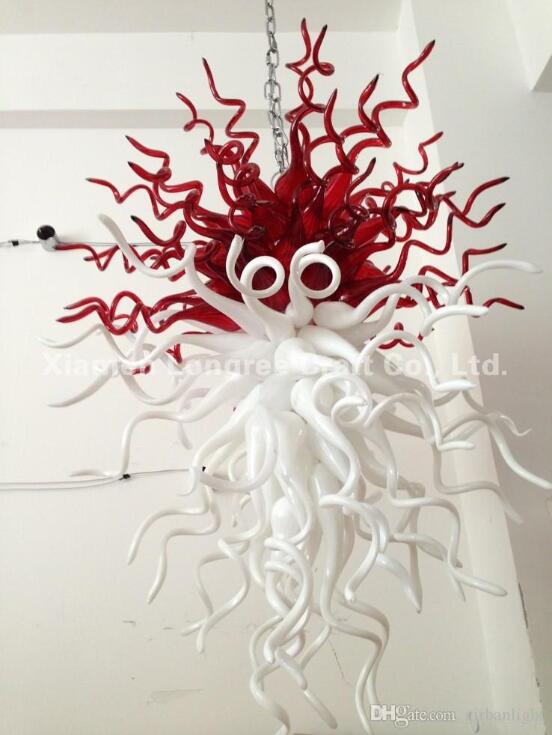 

Chihuly Style Handmade Blown Lamp Chandelier Light Red and White Modern Art Glass LED Energy Saving Home Decor Chandeliers