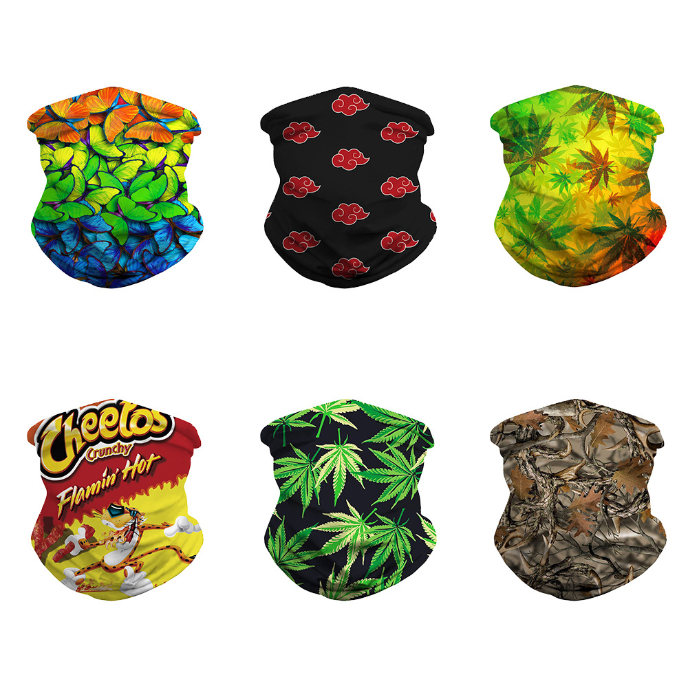 

Seamless Rave Bandana Print Face Mask Neck Gaiter Scarf Headwear Balaclava Headbands Dust Wind Sun Protection Sports Festivals Party Masks, Multi