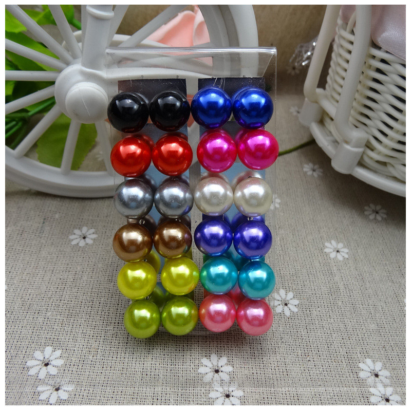 

New Fashion Pendientes Wedding Earrings Sets For Women 12Pairs/Set Round Ball Imitate Pearl Stud Earrings Lovers Gifts