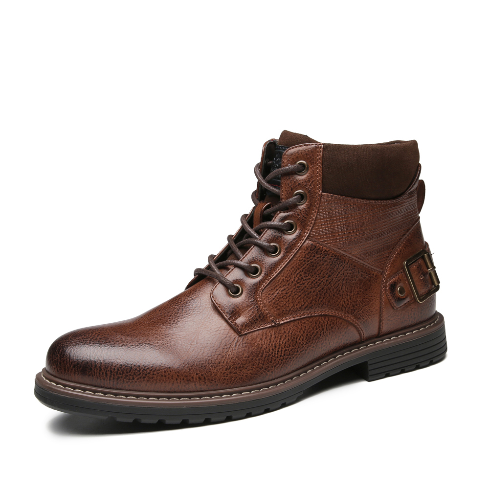

Men Basic Boots Men Autumn & Winter Fashion Shoes Men Design Leather Lace-Up Boots Male Comfy Classic Casual Ankle Men's Boots