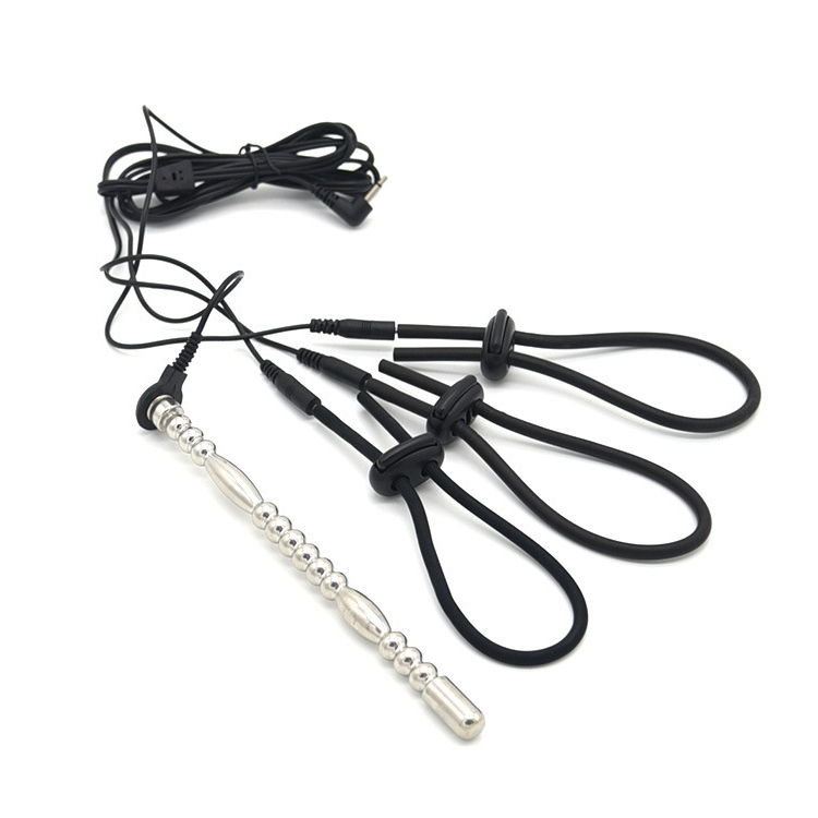 

Adult Electro Shock Accessory Metal Penis Plug Catheter Electrical Stimulation Cock Ring Urethral Dilator Sound Sex Product Toys Y18110801