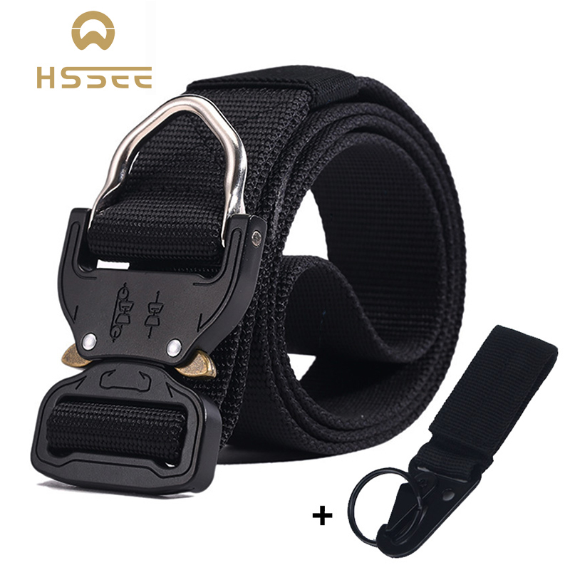 

HSSEE new brand tactical belt quality nylon adjustable length unisex sports belt commuter quick release buckle, Blue