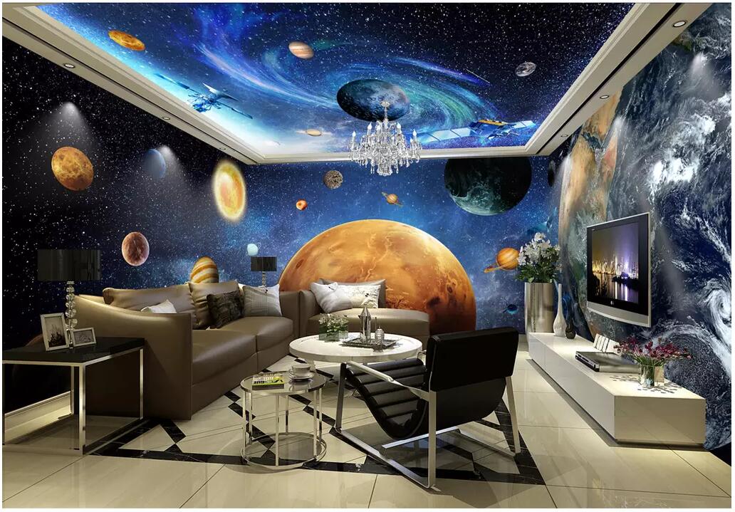 

3d wallpaer custom mural photo Cosmic Galaxy Earth theme space background living room home decor 3d wall murals wallpaper for walls 3 d, Customize