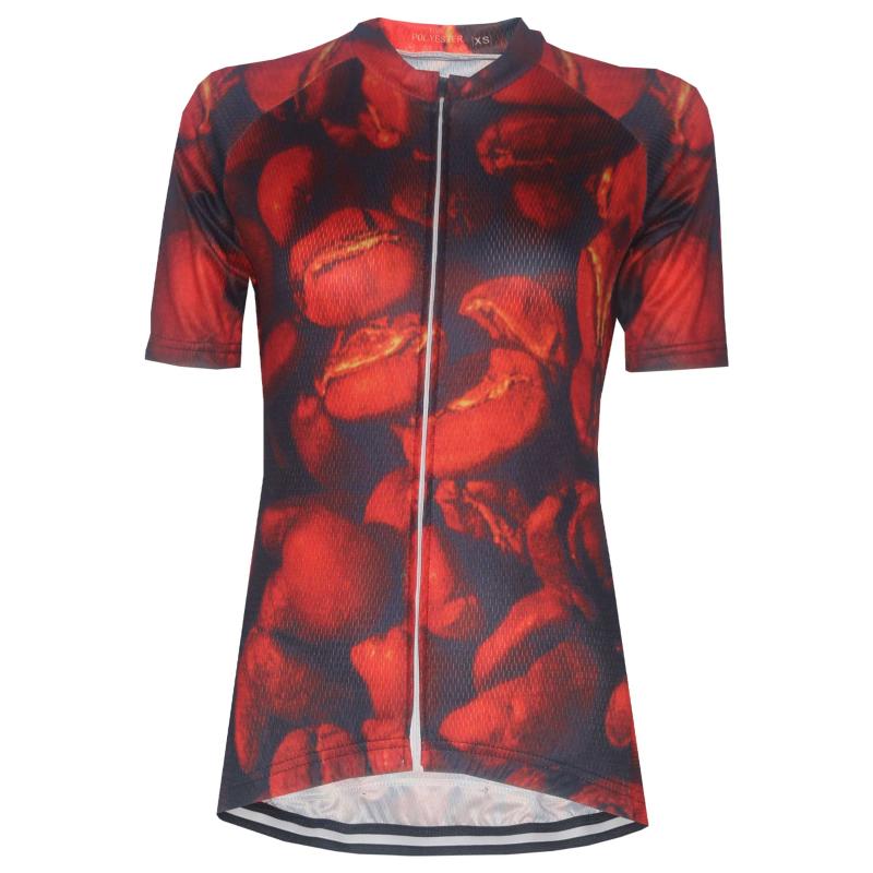 

HIRBGOD 2020 New Retro Brown Cycling Jersey Women Bean Pattern Short Sleeve Bike Shirt Funny Breathable Bicycle Clothing,NR312