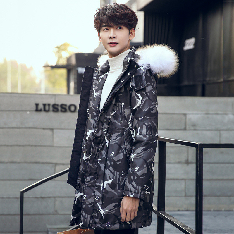 

Warm Fashion White Duck Down Jacket Men Real Wool Fur Collar Mens Parkas Thick Winter Coat Female Hooded Jackets WXF419 s s, Green