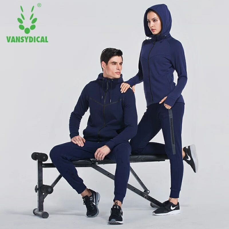 

2020 Winter hooded Sport Suits Men/Women Comfortable Outdoor Running Sets Jogging Suit Men Women Fitness Gym Couples, Women-black