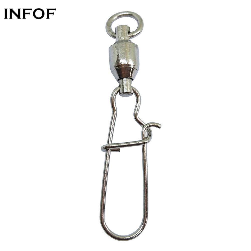 100 pieces/lot Fishing ball bearing swivel with duolock snap Stainless sea Bass fishing Sinker connector Crappie Tuna fishing tackle-image-381093737