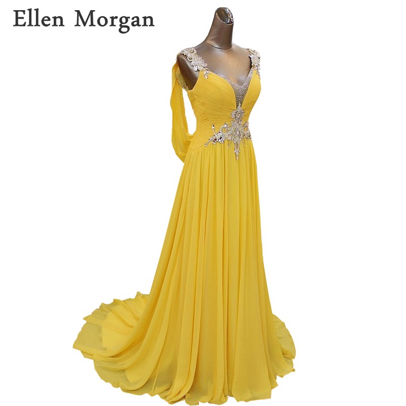 

Elegant Party Evening Dresses For Women Wear Chiffon with Luxury Crystal Red Carpet Celebrity Special Occasion Prom Gowns 2019, Brown