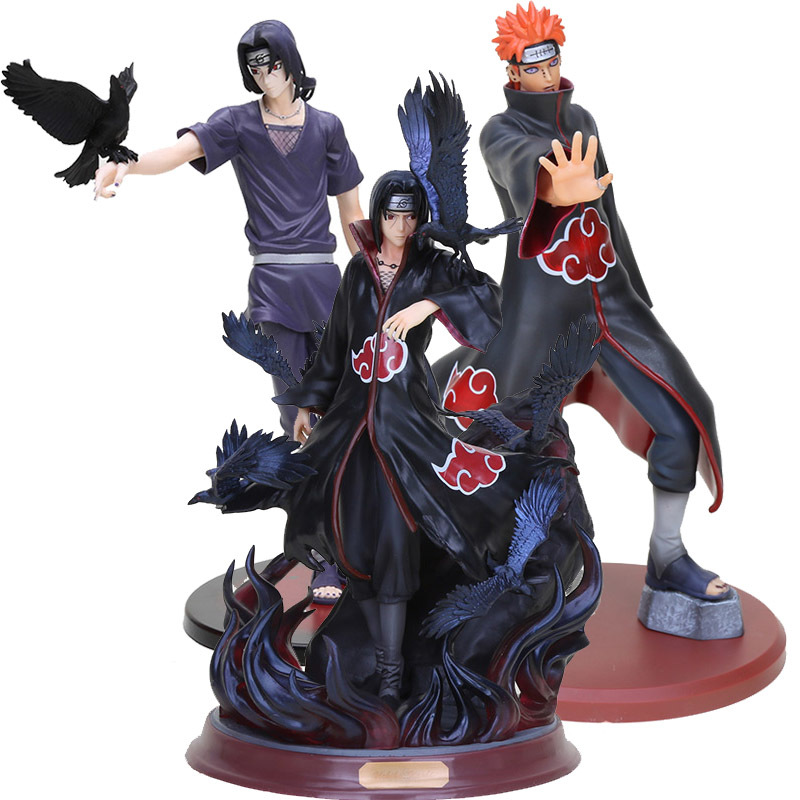 

Anime Naruto Shippuden Akatsuki Itachi Pain Sasuke PVC Action Figure GK Uchiha Itachi With Crow Collectible Model Toy MX200319