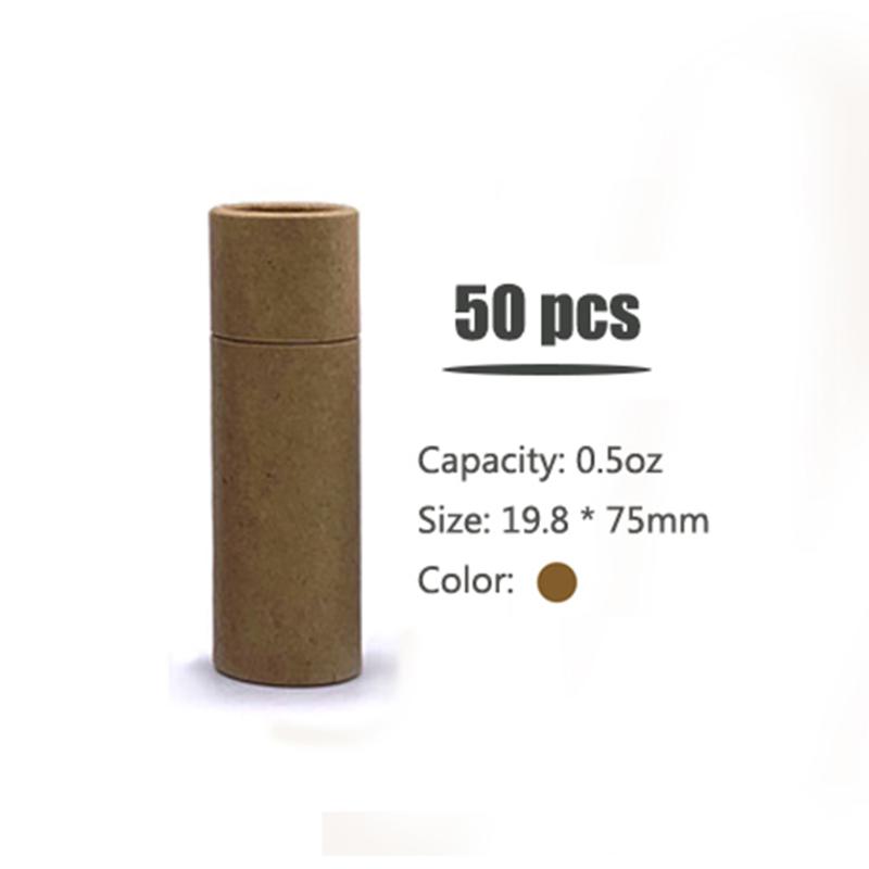 

50PCS Empty Paper Shell Lipstick Tubes with Cap Lip Chapstick Holder DIY Makeup Tools Refillable Container
