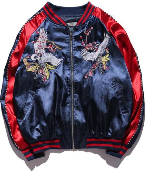 

2019 Jacket Men Women Fashion Vintage Bomber Jacket Baseball Uniform High Quality Embroidery Japan Yokosuka Outwear