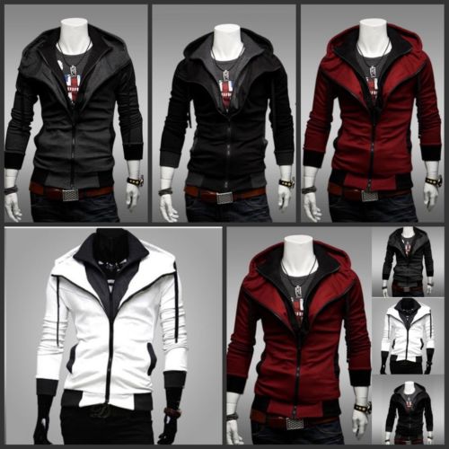 

Stylish Creed Hoodie Cool Slim men's Cosplay For Assassins Jacket Costume Coat, Red