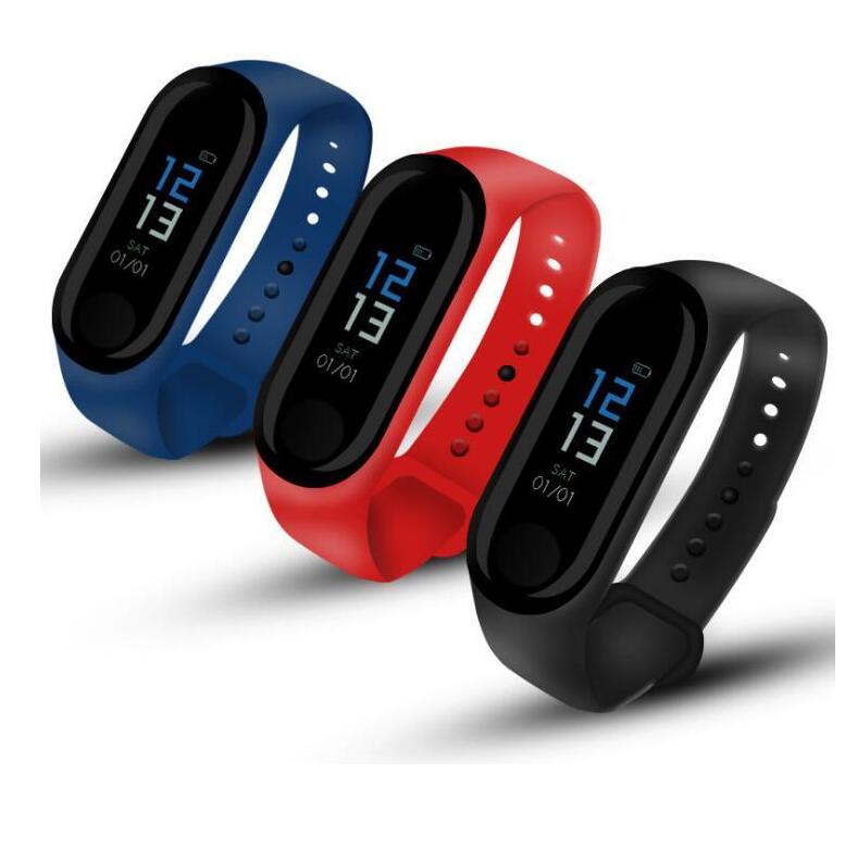 

M3 Smart Wristbands Bracelet Band Fitness Tracker Messages Reminder Color Screen Waterproof Sport For men women