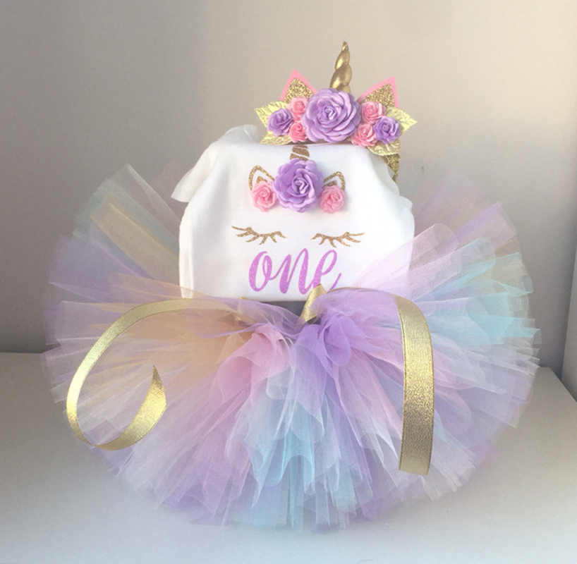 Bébé Filles 1st Anniversaire Tutu Tenue Ensemble Robe Smash Cake Photo Shoot 12 mois