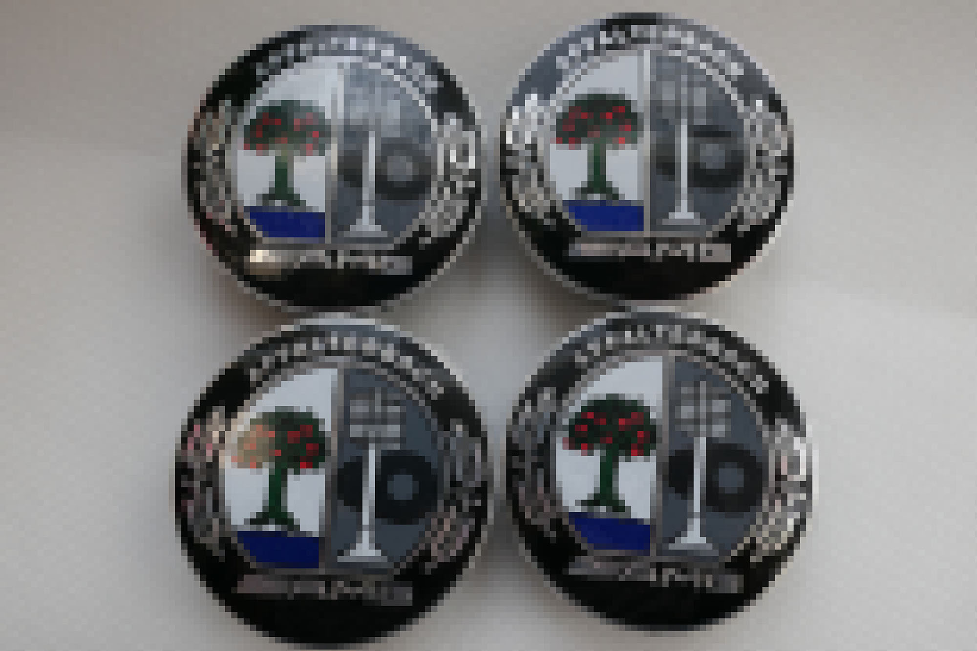 4x Mercedes Benz Alloy Wheel Centre Caps 75 mm insignes couleur AFFALTERBACH AMG Arbre