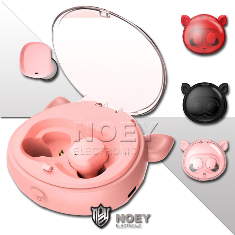 

V18 Bluetooth 5.0 TWS Earbuds Waterproof Pig Design Headset for iPhone 11 Pro Huawei Mate 30 With Charging Bin Retail Packaging noey