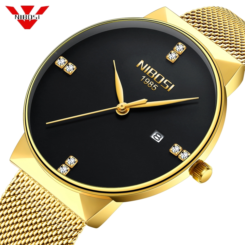 

NIBOSI Gold Watch Men Fashion Sport Quartz Diamond Simple Clock Top Brand Luxury Waterproof Mens Watches Reloj Relogio Masculino LY191216