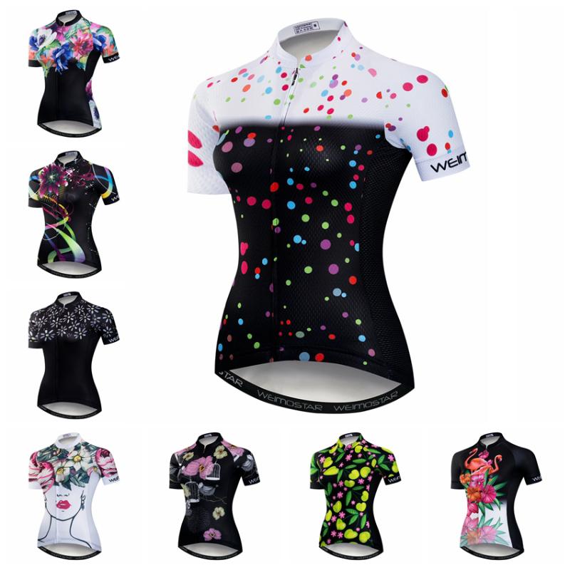 

2020 Women's Cycling Jersey Short Sleeve Mountain Bike Jersey Race Fit Ladies Cycling Clothing Full Zipper Bicycle Shirt Top, Cd5753