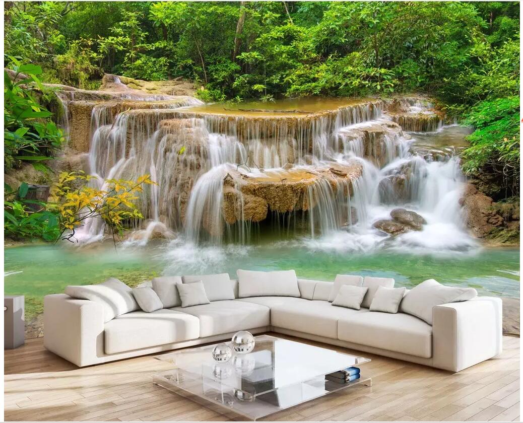 

WDBH 3d wallpaper custom photo Mountain waterfall natural scenery living Room background home decor 3d wall murals wallpaper for walls 3 d, Non-woven wallpaper