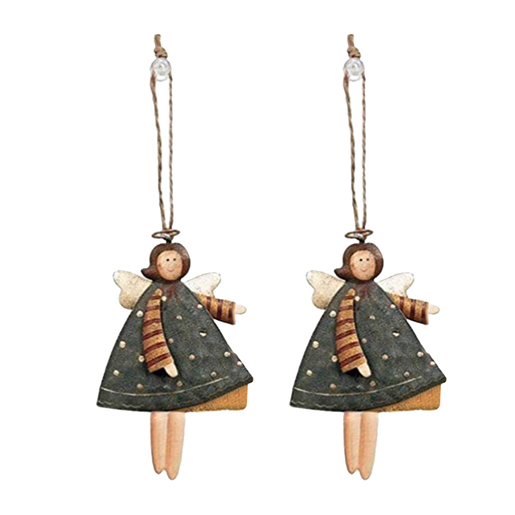 

pack of 2, christmas tree metal hanging ornaments holiday home decoration