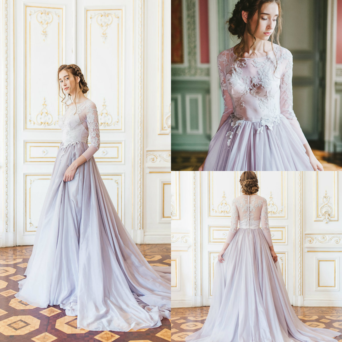 

2019 Bohemian Wedding Dresses Jewel Neck Long Sleeves Sweep Train A Line Boho Beach Wedding Dress Custom Made Plus Size Country Bridal Gowns, Ivory