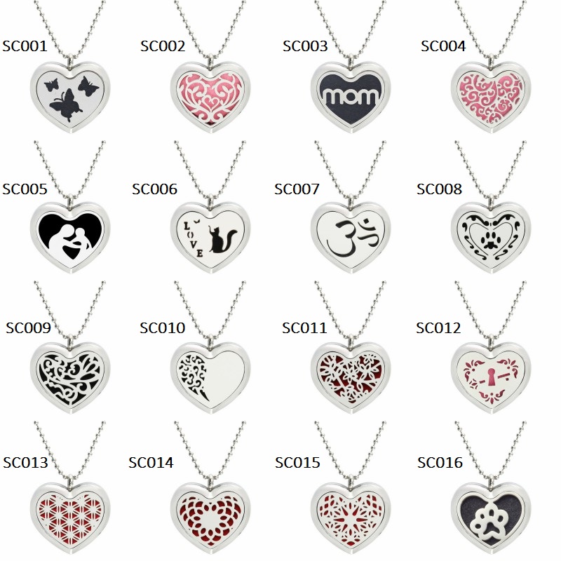 

Heart Shape 316L Stainless Steel Necklace Pendant With S.S Bead Chain Essential Oil Diffuser Perfume Aroma Locket Women Jewelry 10pcs Pads