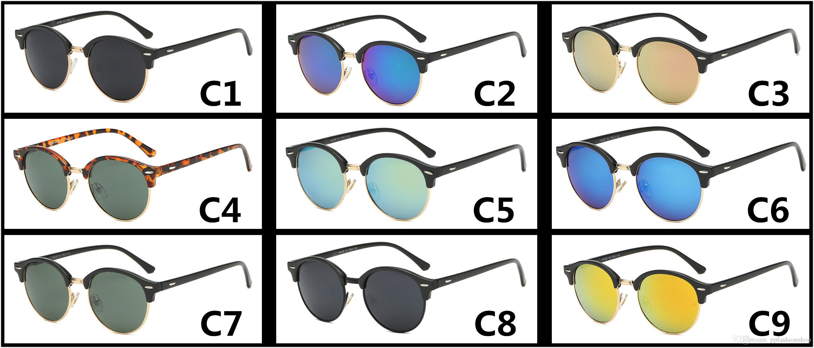 

fashion trend men and women half frame sunglasses UV protection cllubmaster glasses 9 colors no box New 4246 brand sunglasses