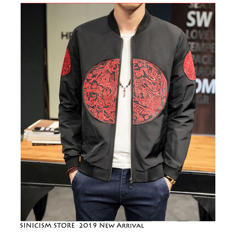 

Sinicism Store Men Woman 2019 Autumn Embroidery Chinese Style Jackets Mens Loose Oversize Streetwear Clothes Male Hip Hop Jacket, Black(asian size)