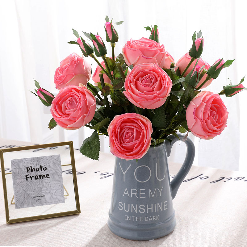 

2 Head Artificial Rose Simulation Bouquet Christmas Decor Fake Flower Home Wedding Party Table Living Room Decoration