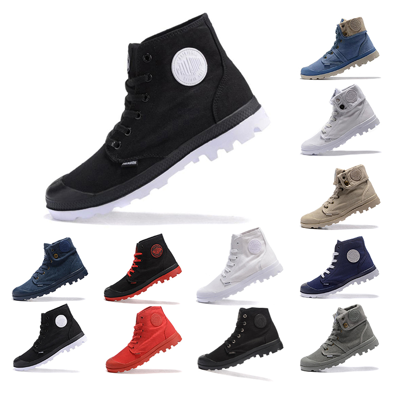 

2019 PALLADIUM Best quality Ankle Boots shoes for men women Triple black white Grey Denim sneakers fashion canvas casual shoe size 35-45, Item#16