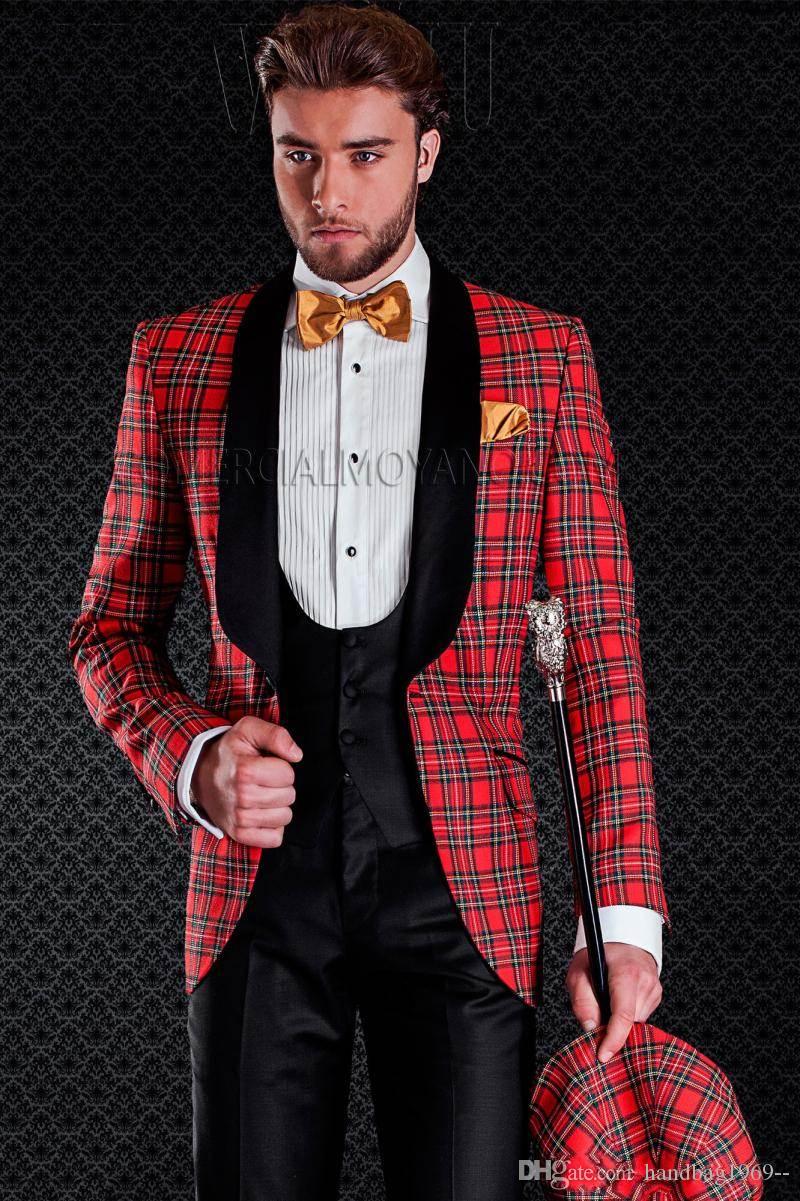 

Classic Style One Button Groom Tuxedos Shawl Lapel Groomsmen Best Man Blazer Mens Wedding Suits (Jacket+Pants+Vest+Tie) H:659, Same as image
