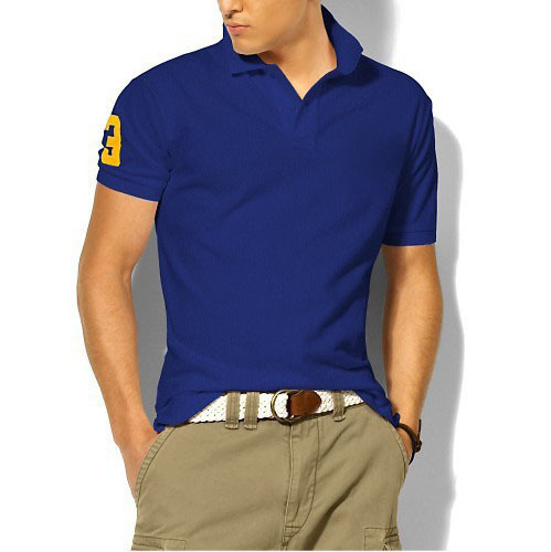 lauren ralph polo Ralph lauren cheval polo t-shirt été nouveaux hommes hauts à manches courtes couleur revers Polo solide hommes de polo de chemi
