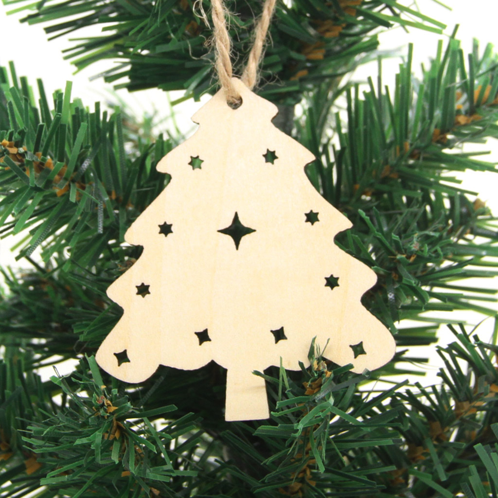 

20pcs Pack Christmas Wooden Tags Christmas Tree Pendants Xmas Decoration