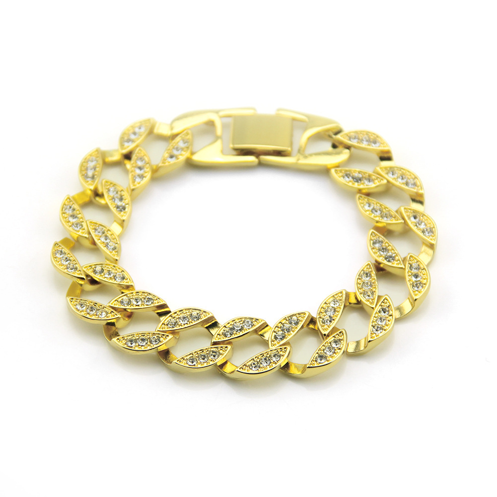 

Diamond Hip Hop Bracelet Man Style Fully-jewelled Bracelet Hip Hop Jewelry