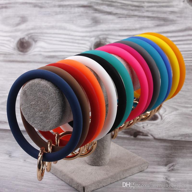 

Silicone O Key Chain Big O Ring Keychain Custom Circle Wristlet Keychain Wholesale for Women Key Wrist Strap O Key Ring, As show