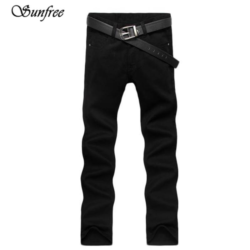 

Sunfree 2016 New Hot Sale Four Season Men Jeans Slim Straight Pants Black Color Jeans Men Pants Brand New High Quality Dec 6