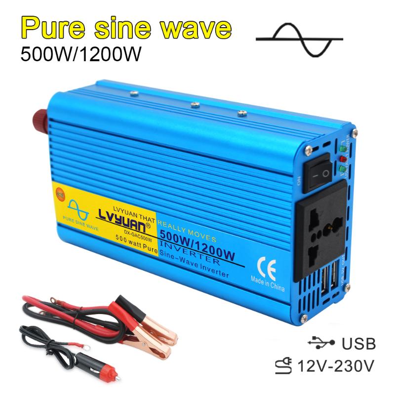 Inversor de Corriente USB Profesional 600W DC 12V a CA 220V con indicador LED Convertidor de autom/óvil para electrodom/ésticos