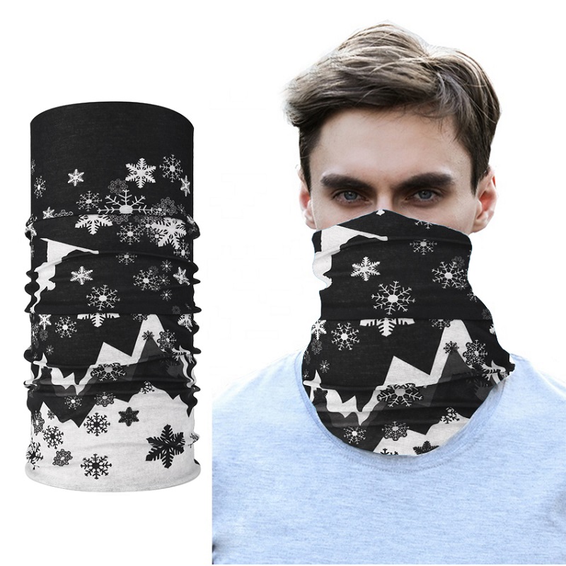 

Snowflake Printed Neck Gaiter Scarf Multifunctional Seamless Tubular Bandanas Tube Scarf Anti-sweat Sunshade Dust-proof Headband, B046