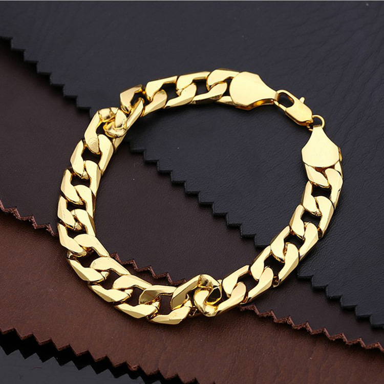 

Fashion Design Cool Gold Plated Flat Snake Stainless Steel Chain Bracelet for Wholesale 5PCS/Set