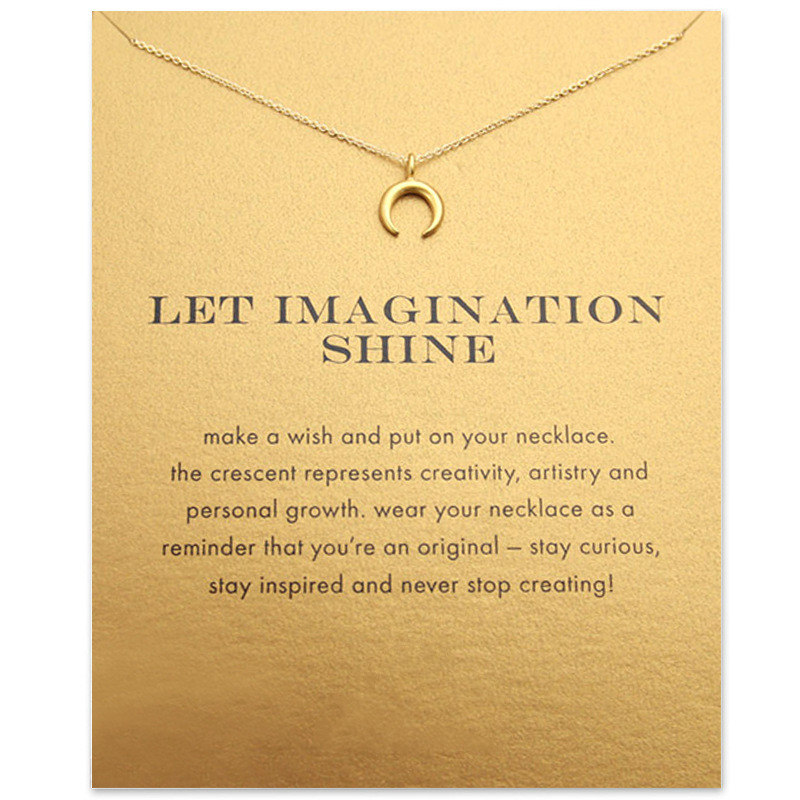 Pierres naturelles Ox Bull Horn Crescent Reiki Chakra Guérison Pendentif Perles Or