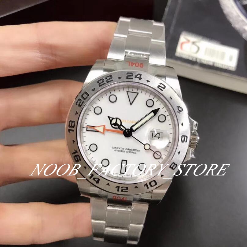

Luxury GM Factory Watches Men 42MM Automatic Cal. 3187 Movement Men 904L Steel Bezel Strap GMT 216570 Black White 2 Color Dial Wristwatches, 01
